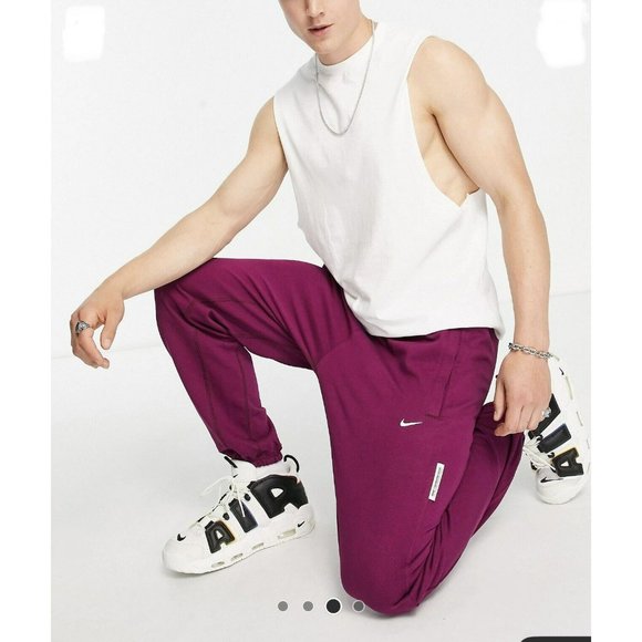 Men's Nike DRI-FIT Standard Issue Men’s Basketball Pants - BURGUNDY Size X-LARGE - Picture 5 of 10